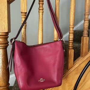 Coach Burgundy Leather Shoulder Bag